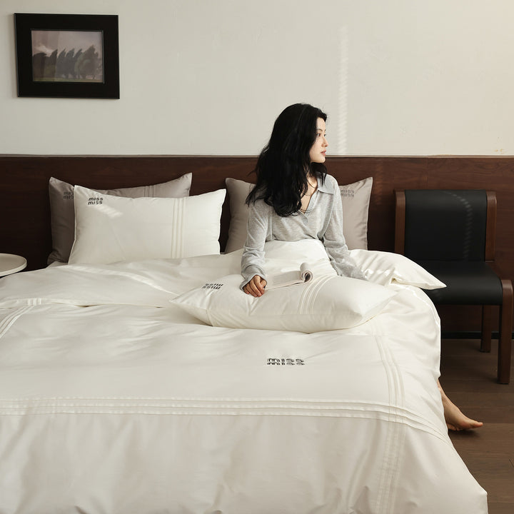 Bedding set, 4-piece, cotton, modern