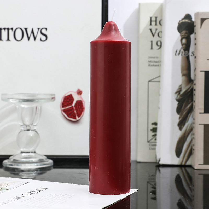 Handcrafted scented candle made from soy blend, wine red