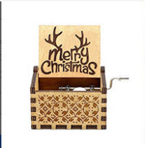 Decorative music box made of wood with engraving