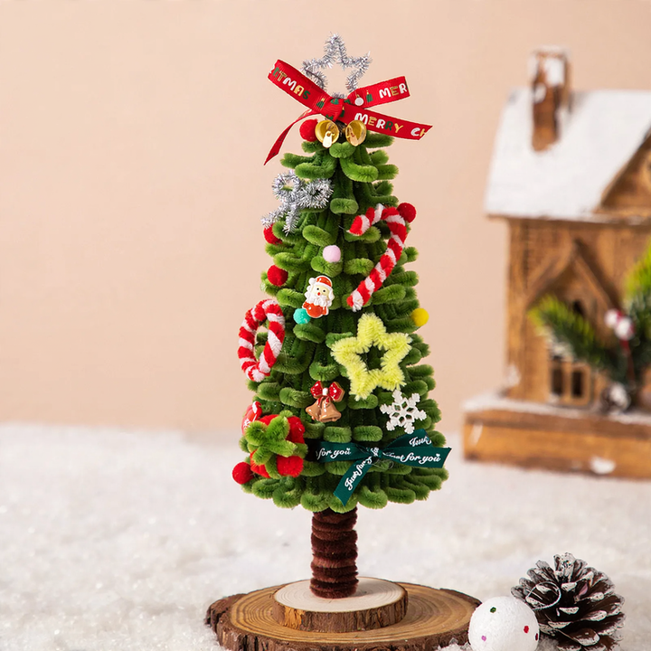 DIY Christmas Tree Table Decoration made of Bendable Plush