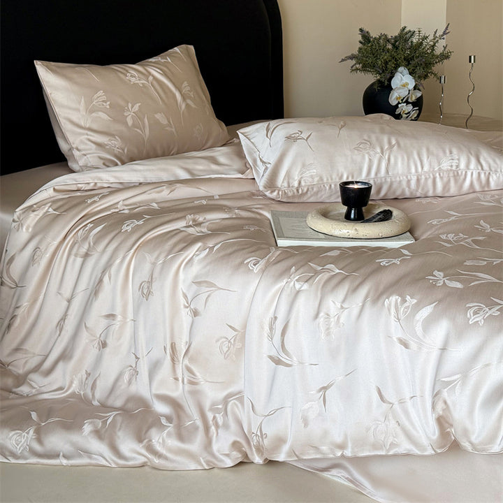 Lyocell bedding, 4-piece, embroidery, summer