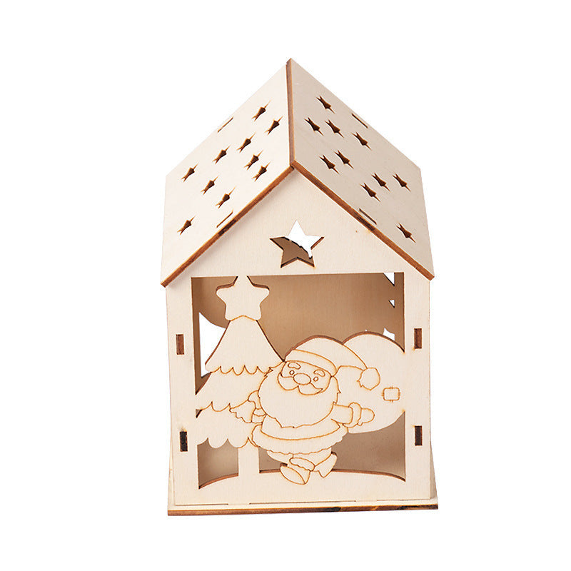 Decorative wooden house with Christmas motifs