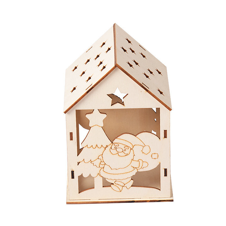 Decorative wooden house with Christmas motifs