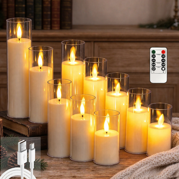 LED candle set with remote control