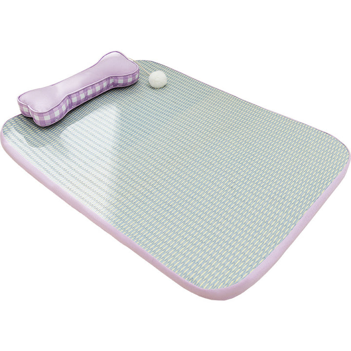 Cooling pet lounge bed with backrest