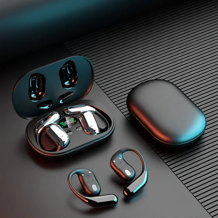 Open Bluetooth headphones with AI translation, ear hooks