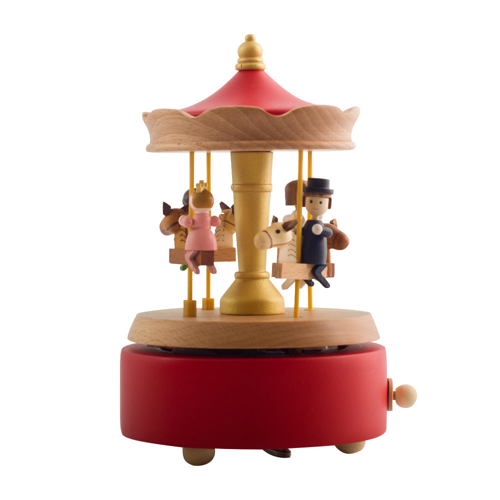 Beech wood music box, European style, 11 cm base