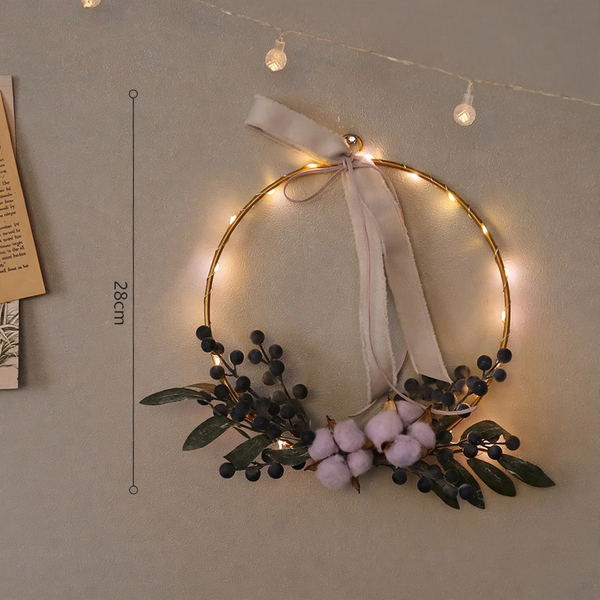 Decorative Christmas wreath with LED lighting