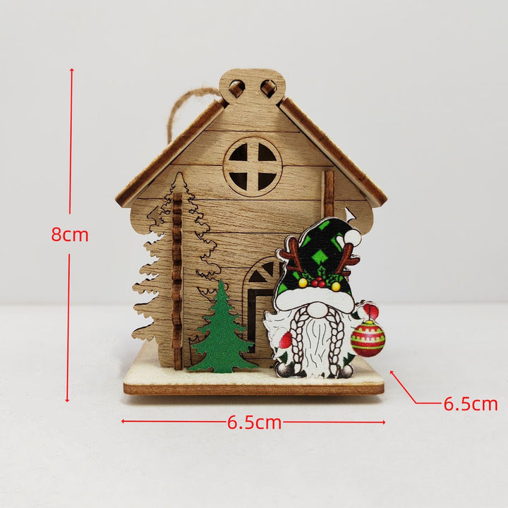 Illuminated wooden house for Christmas decoration