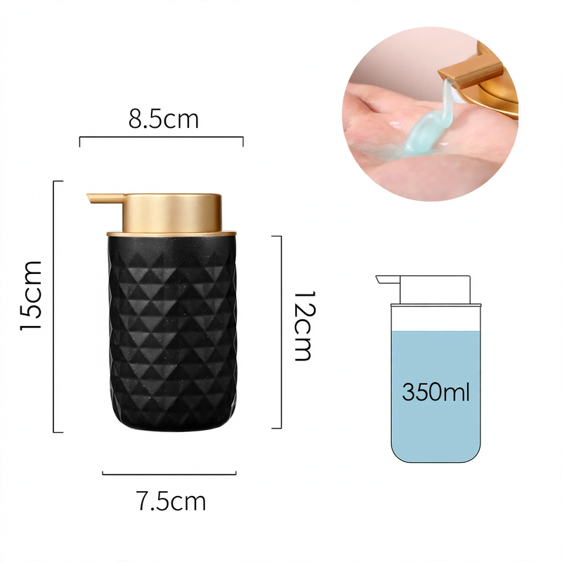Ceramic soap dispenser with pump