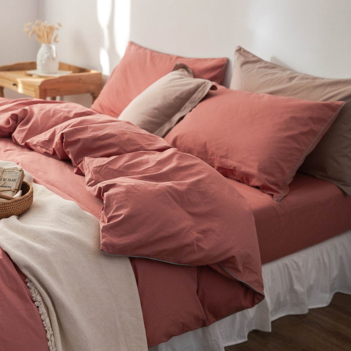Minimalist Cotton Bedding Set, 4-piece
