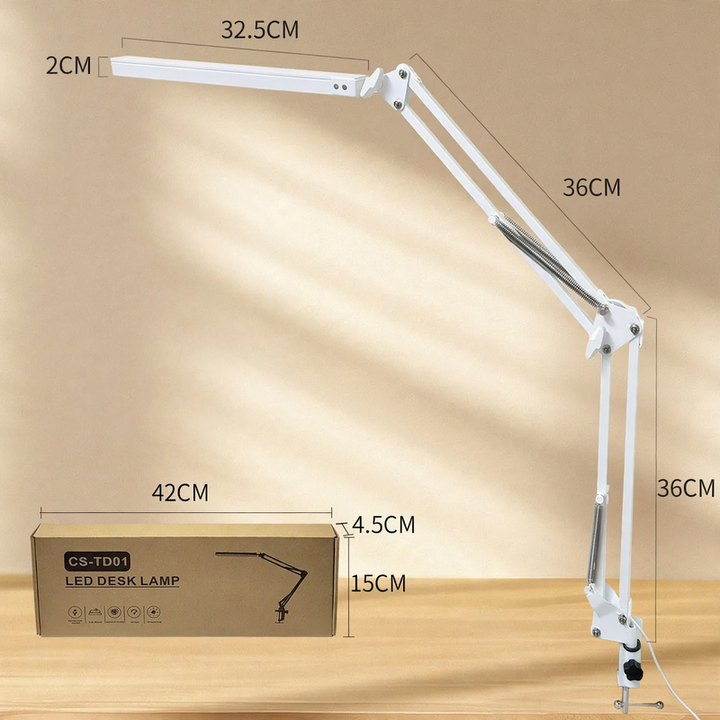 LED clamp lamp with flexible arm