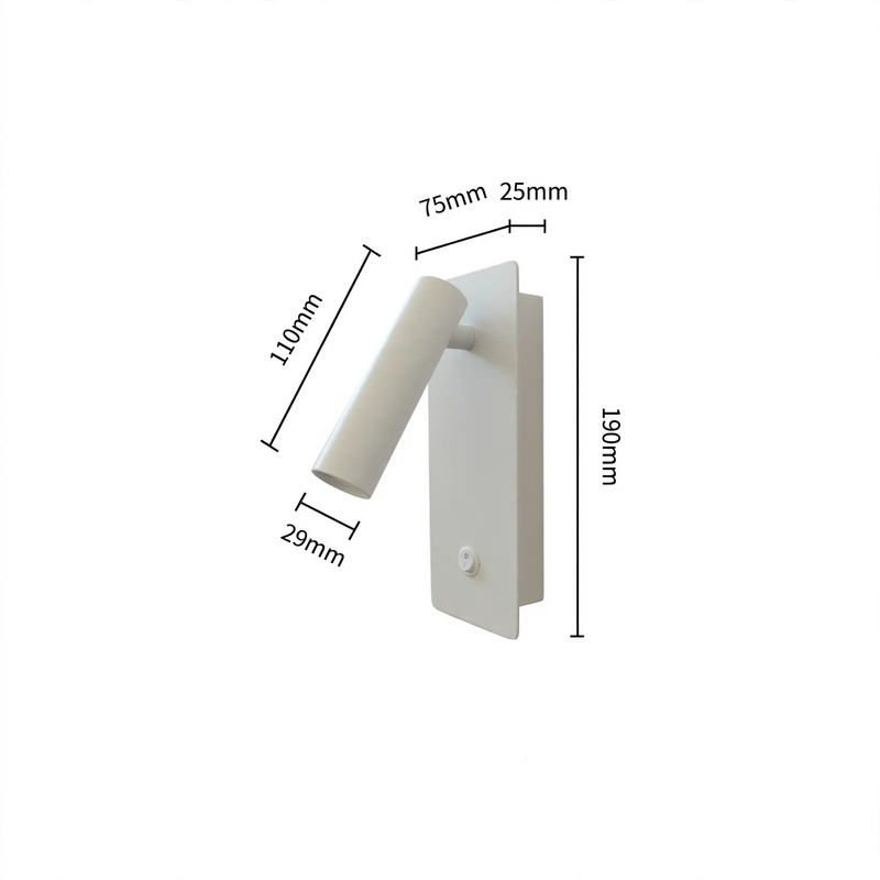 Wall lamp with reading light and USB charging port