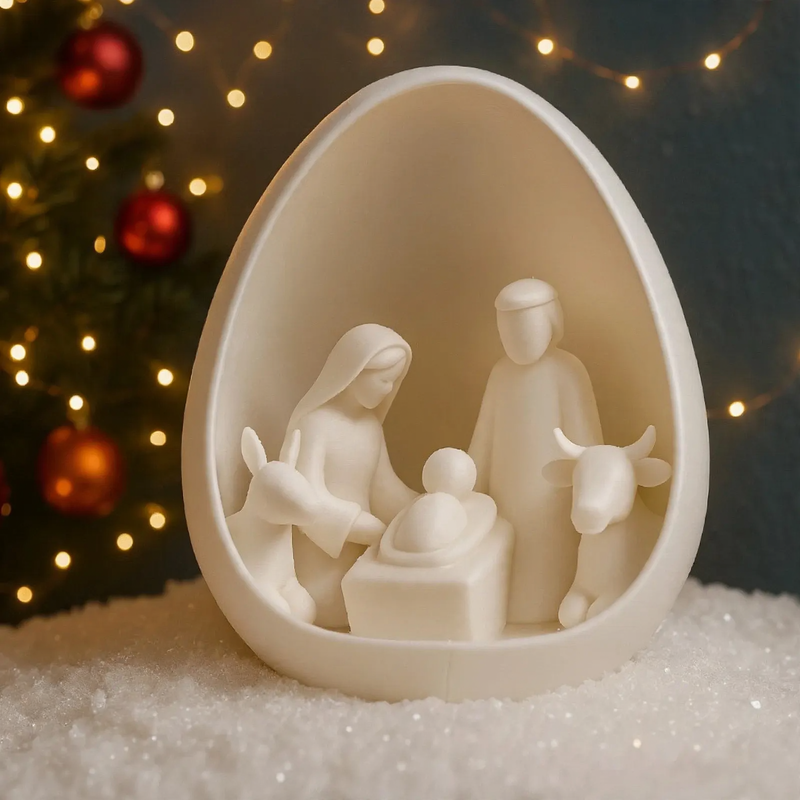 Decorative nativity figure made of PLA in 3D print