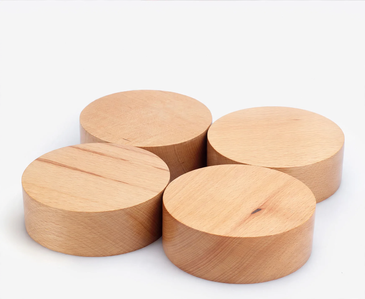 Round music box made of beech wood