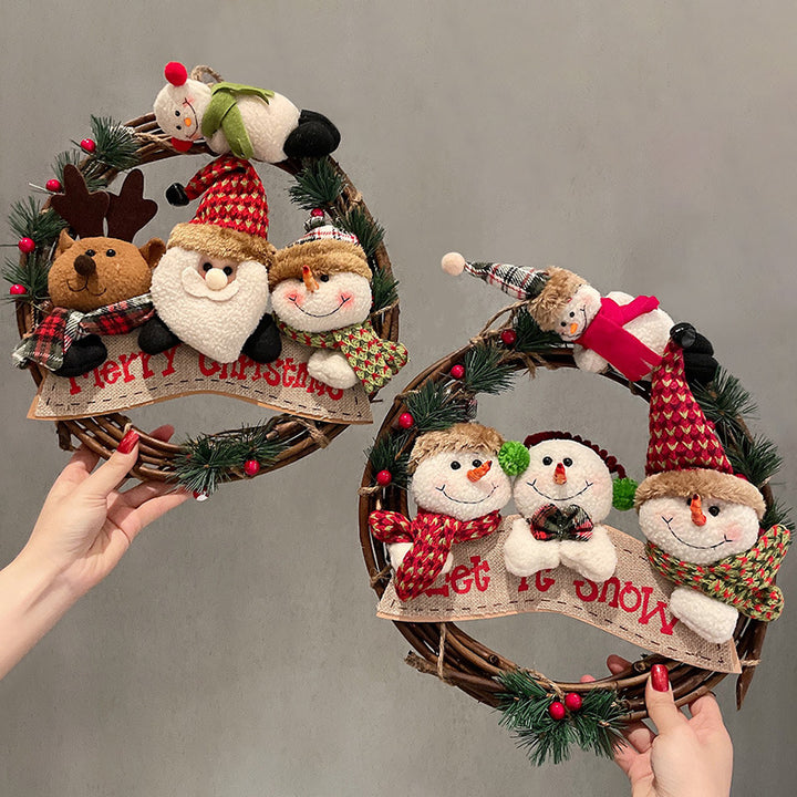 Decorative Christmas wreath with figures