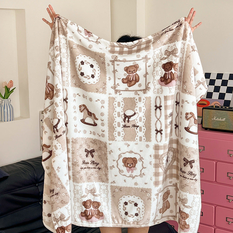 Double-sided coral fleece blanket, various sizes