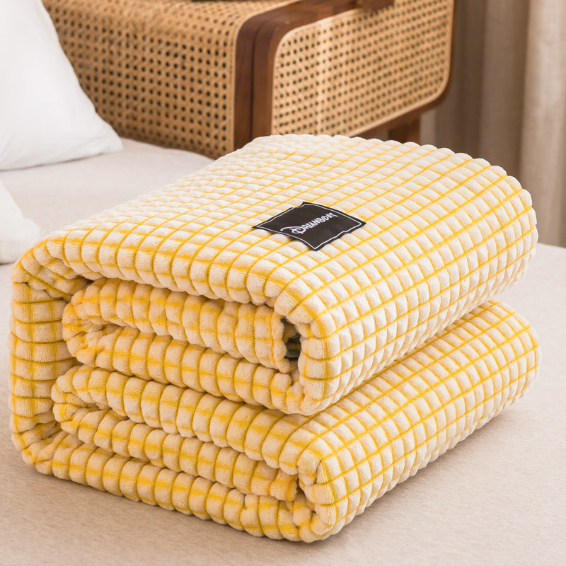 Coral fleece wool blanket, cut flower pattern
