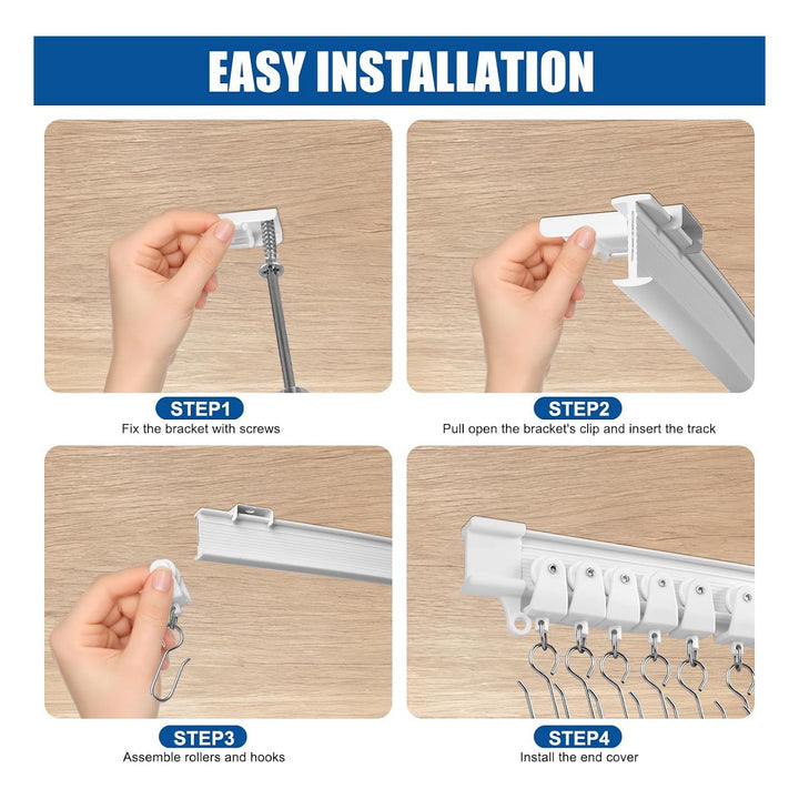 Flexible curtain rail, 5 m, PVC, white