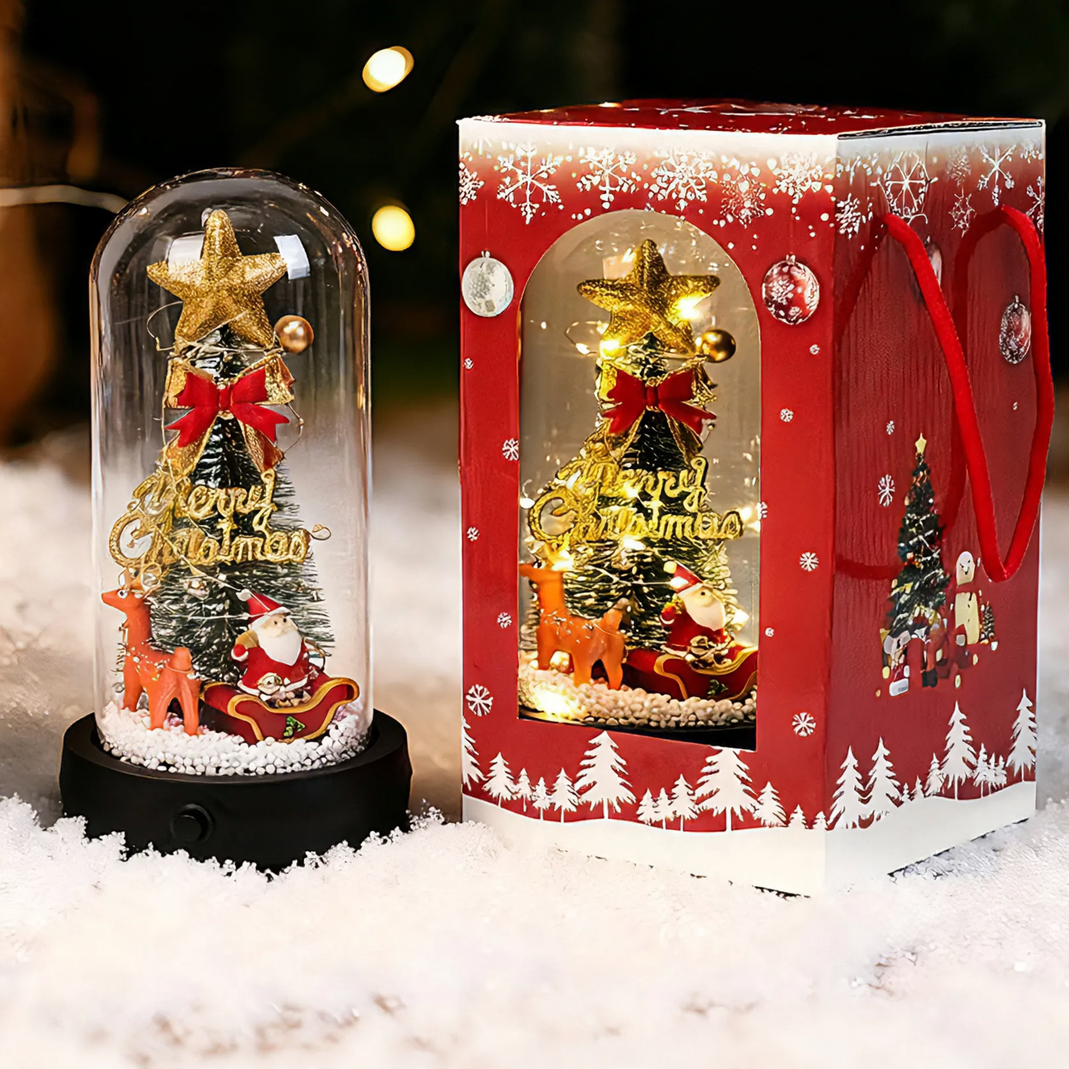 Decorative music box with Christmas tree and LED light
