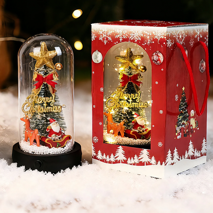 Decorative music box with Christmas tree and LED light