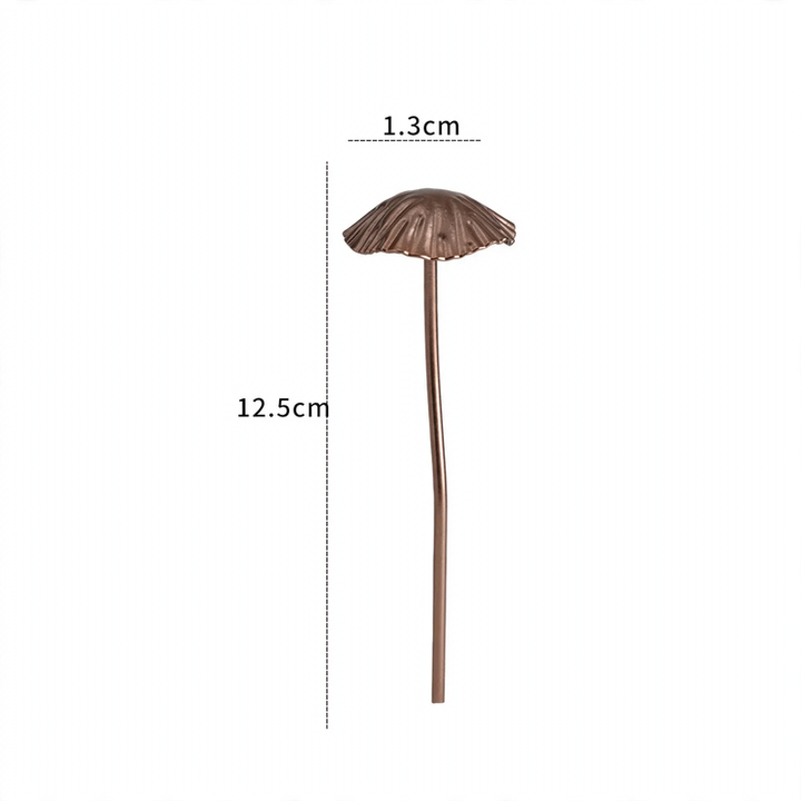 Metal mushroom flower stake for garden and home