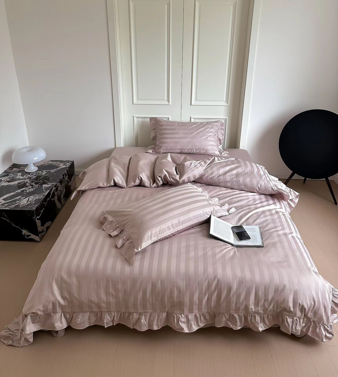 French Long Staple Cotton Bedding Set, 4-Piece