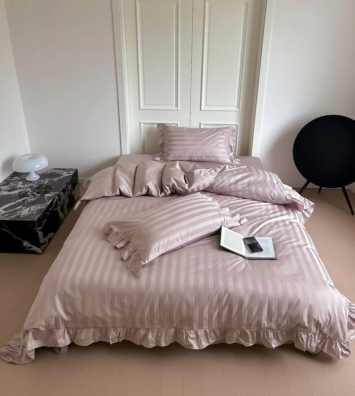 French Long Staple Cotton Bedding Set, 4-Piece