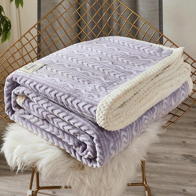 Solid Color Flannel Throw Blanket, warming for Autumn and Winter