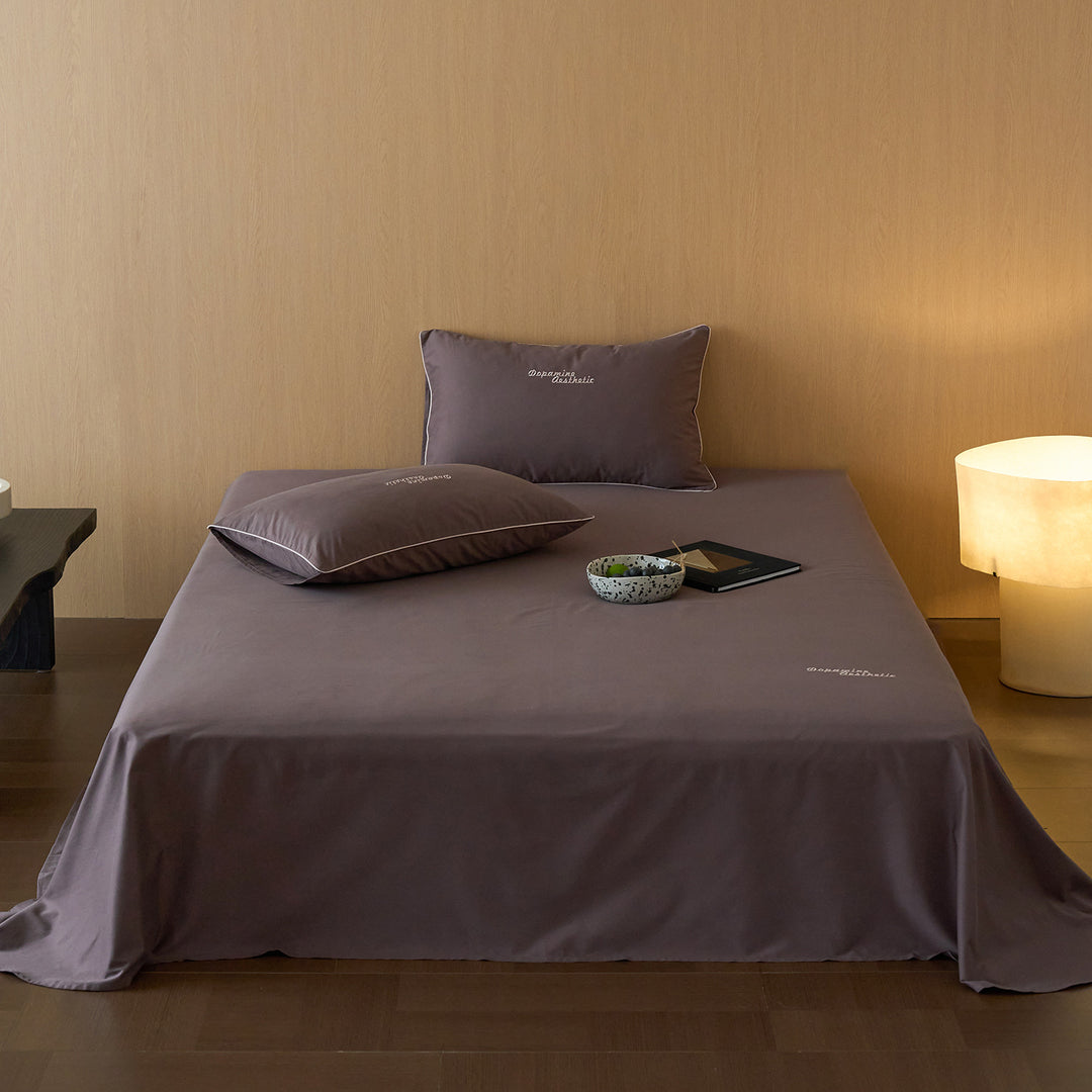 Brushed cotton bed sheet, 100s, solid color, warming