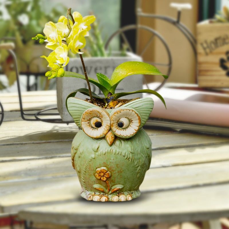 Stornfield Modern Decorative Owl Design Flower Pot