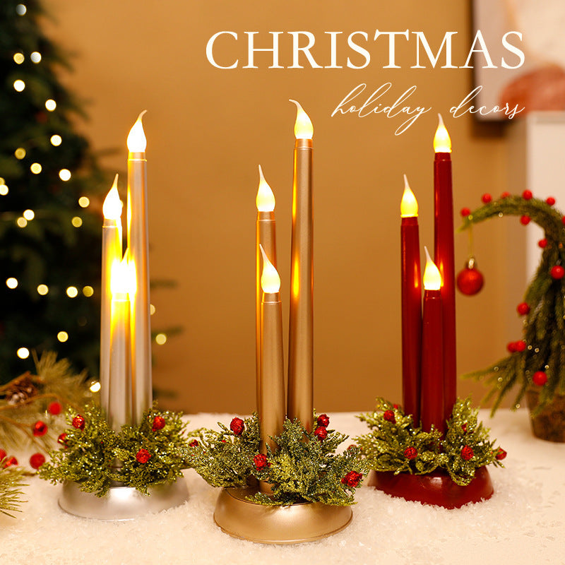 Decorative LED Christmas candle holder