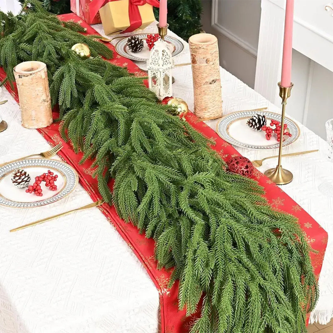 Artificial Norfolk fir wreath made of PE
