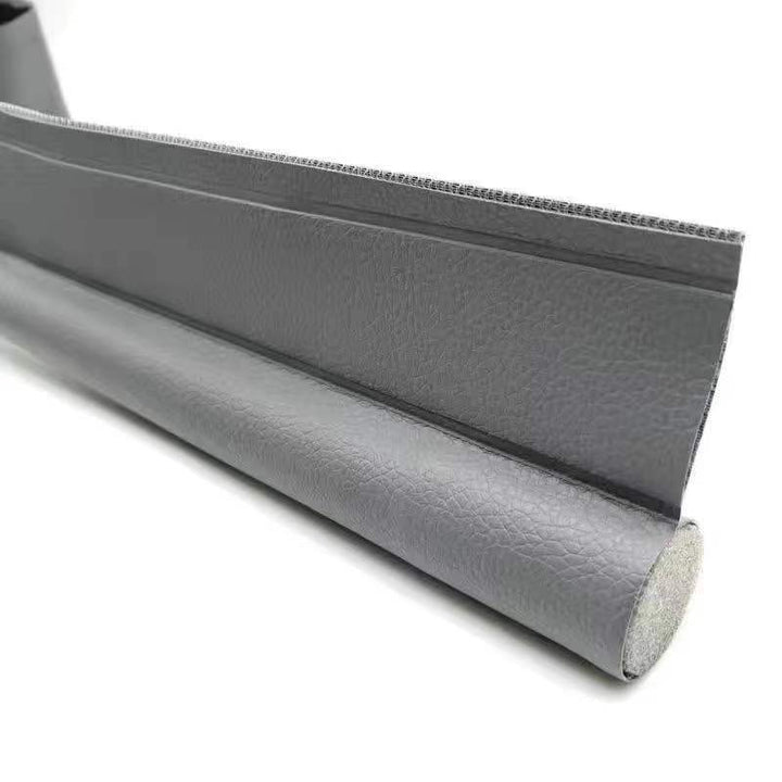 Self-adhesive door bottom seal made of leather
