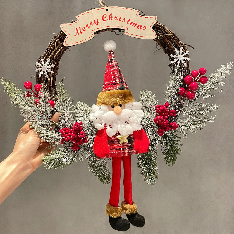 Decorative Christmas wreath with figures