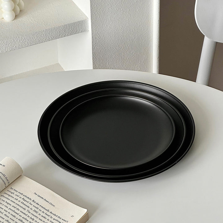 Stainless steel plate, round, 17–23 cm