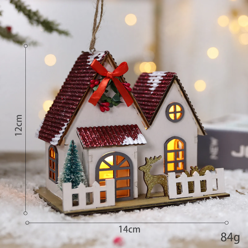 Decorative Christmas wooden house with lighting