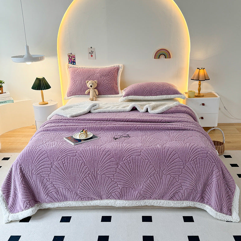 Double-sided milk fiber fleece blanket, versatile to use
