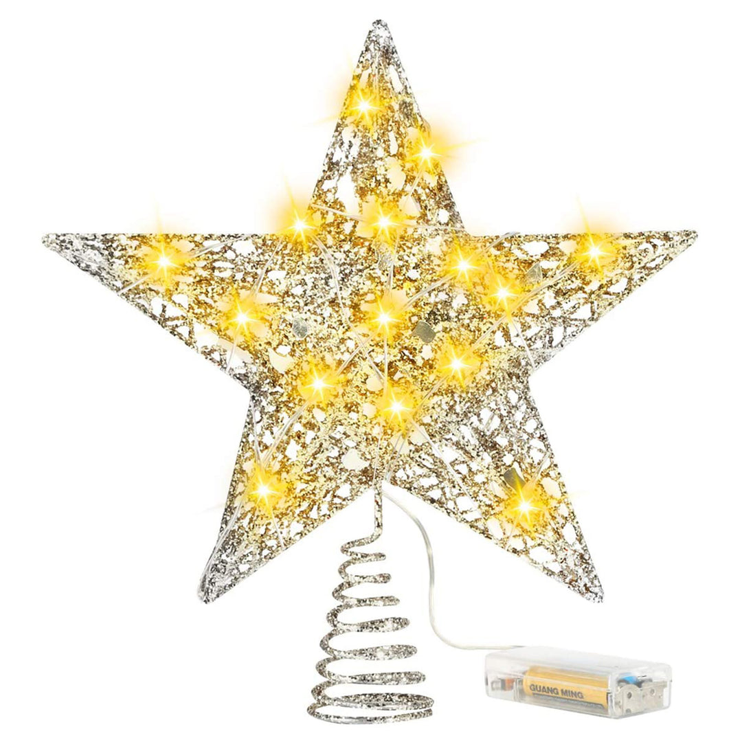 Christmas tree top star with LED light string