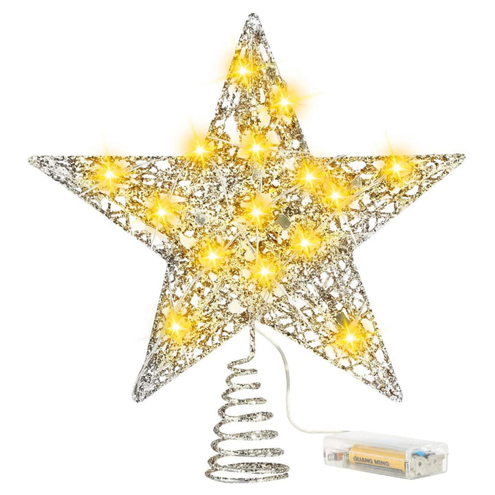 Christmas tree top star with LED light string
