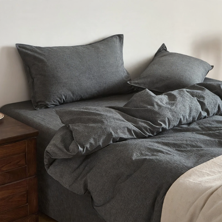 Cotton duvet cover, 100% cotton, water wash finish