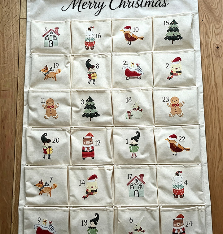 Christmas fabric advent calendar to hang