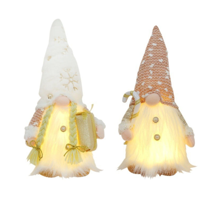 Glittering gnome figure with LED lighting