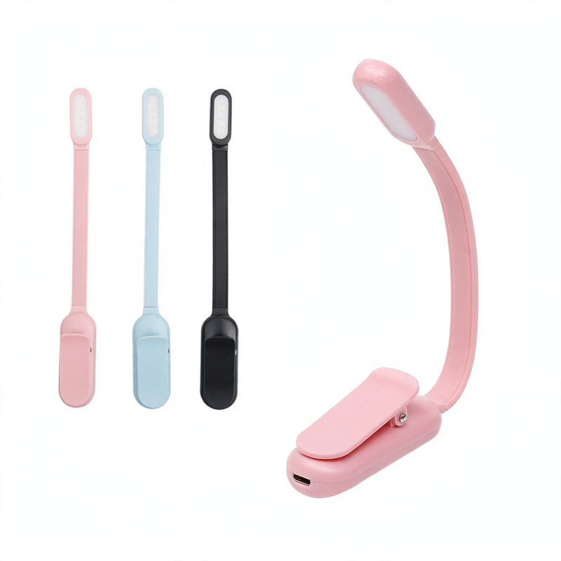 Mini clamp lamp with battery for desk and study