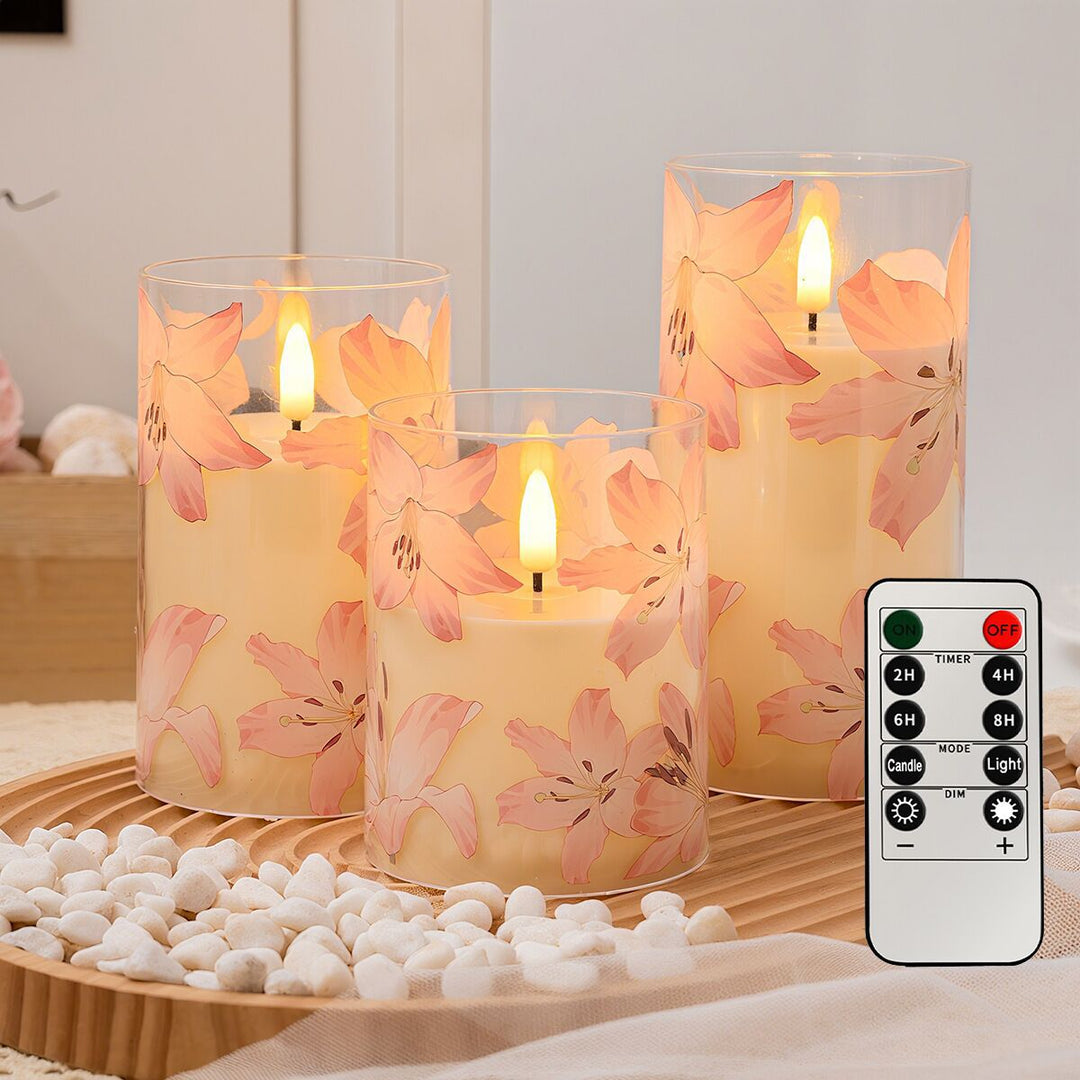 LED-Real Wax-Look Candles, Set of 3
