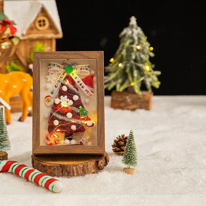 DIY Christmas Tree Set made of wood, 12x28 cm