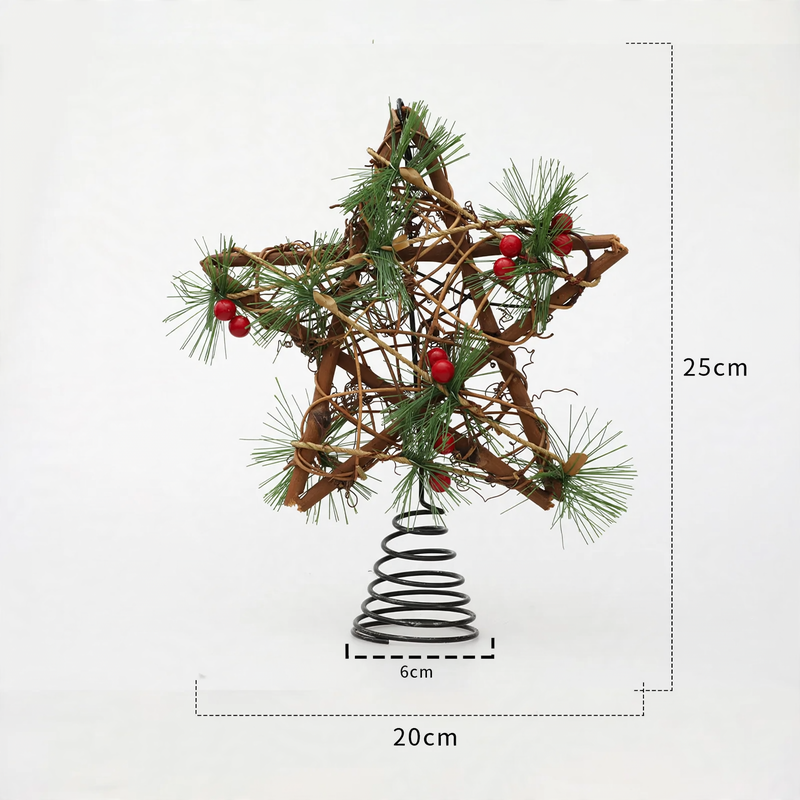 Christmas tree top star made of rattan