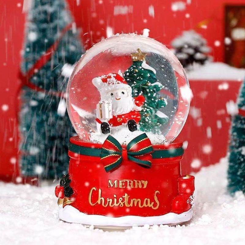 Christmas snow globe with music and light