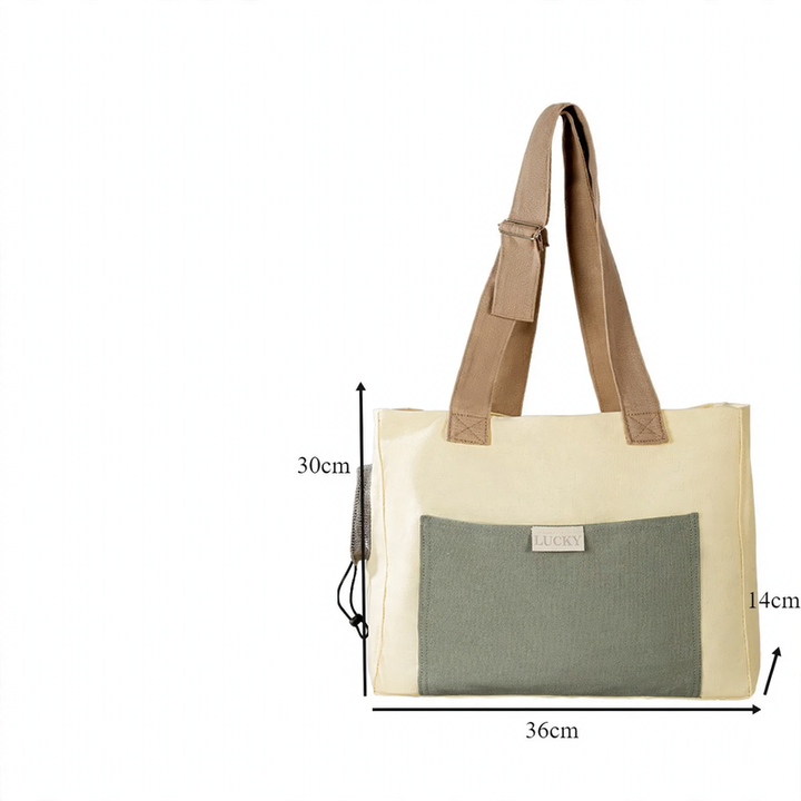 Sailcloth tote bag with adjustable strap for pets