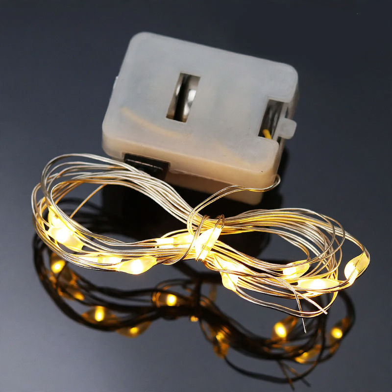 Compact LED copper wire string lights for floral decorations